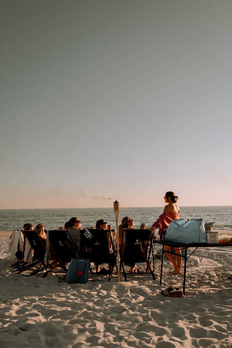 Beach bonfire setup in Blue Mountain Beach