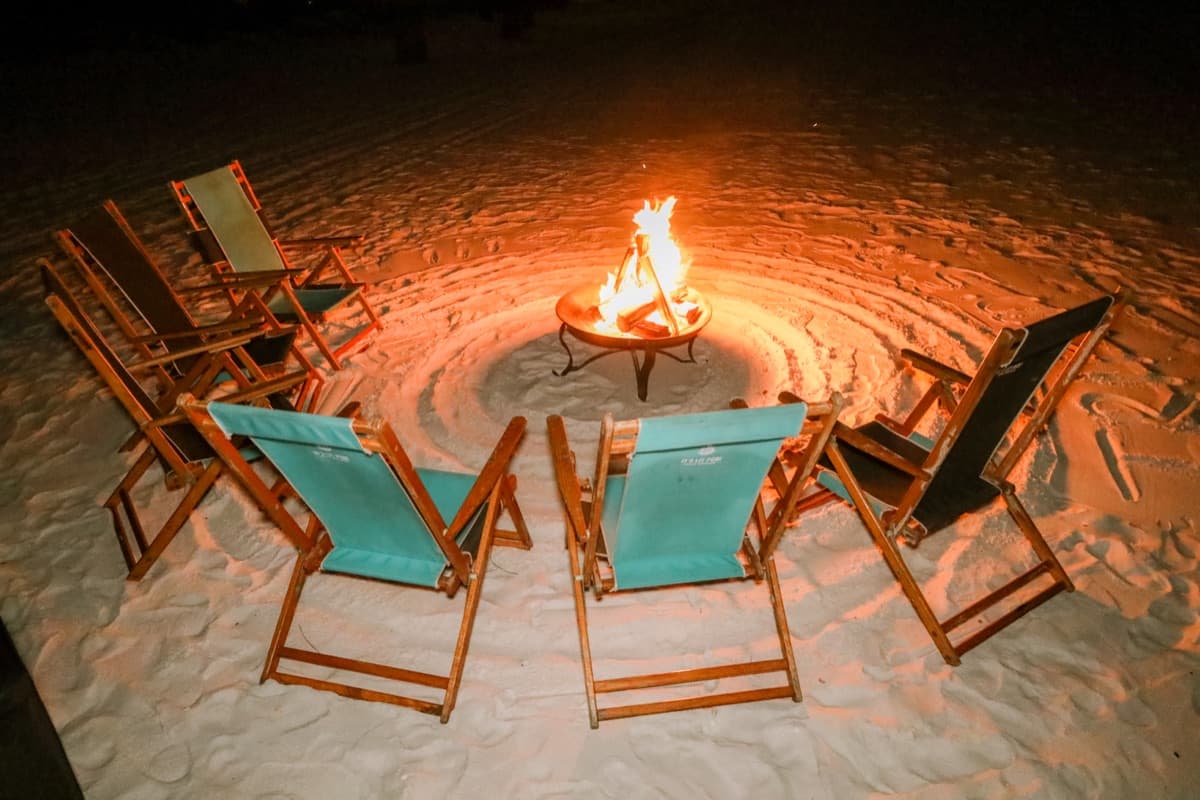 Beach bonfire setup in Thomas Drive