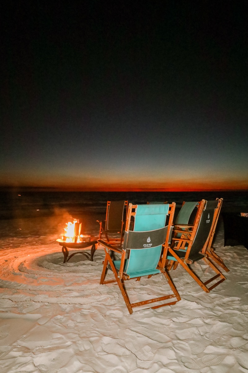 Family reunion beach bonfire on 30A