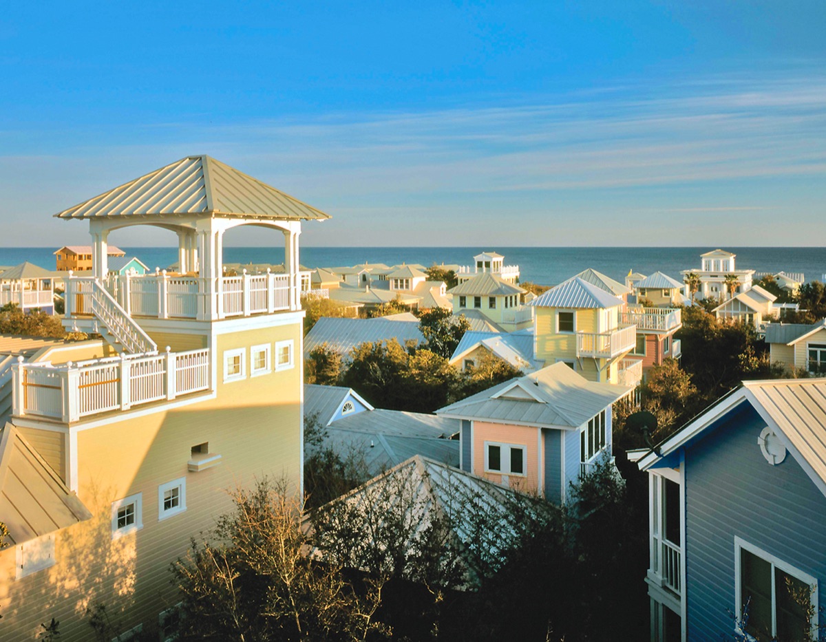 Rosemary Beach architecture and rooftops